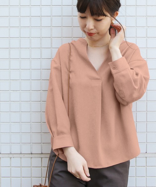 【定価13,200円】ADAM ET ROPE' アダムエロペ オックススキッパーブラウス ピンク フリーサイズ 美品