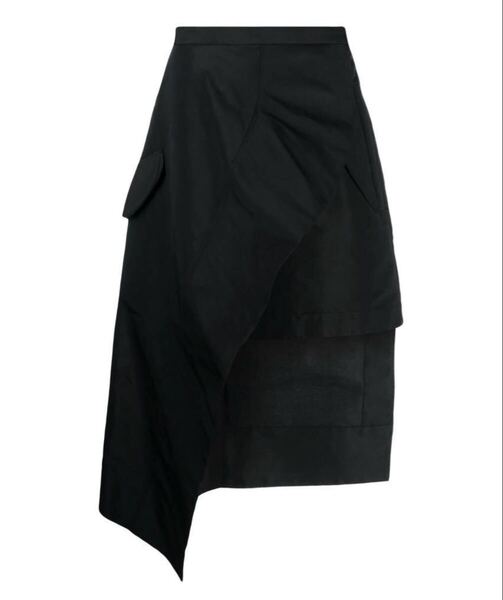 【最終】 アレキサンダーマックィーン ラップスカート 42 ブラック サラ期 Alexander McQueen 黒 ロングスカート スカート