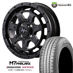 4本セット NITROPOWER M7PHALANX 14x4.5J 4/100+45 BB BRIDGESTONE NEWNO 155/65R14 低燃費タイヤ 軽自動車 N-BOX ラパン サクラ タント