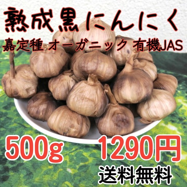 熟成黒にんにく 嘉定種(有機栽培) 濃厚 500g 食品衛生責任者許可あり