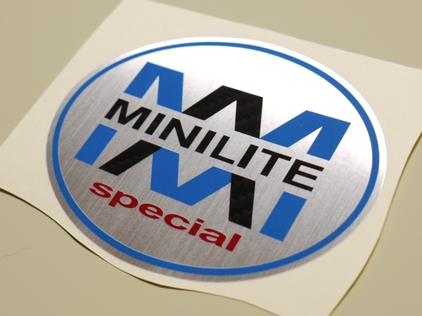 【ミラジーノ】ミニライトスペシャルL700SエンブレムデカールステッカーMINILITE【ヘアラインシルバーカーボンブルーバックドア】