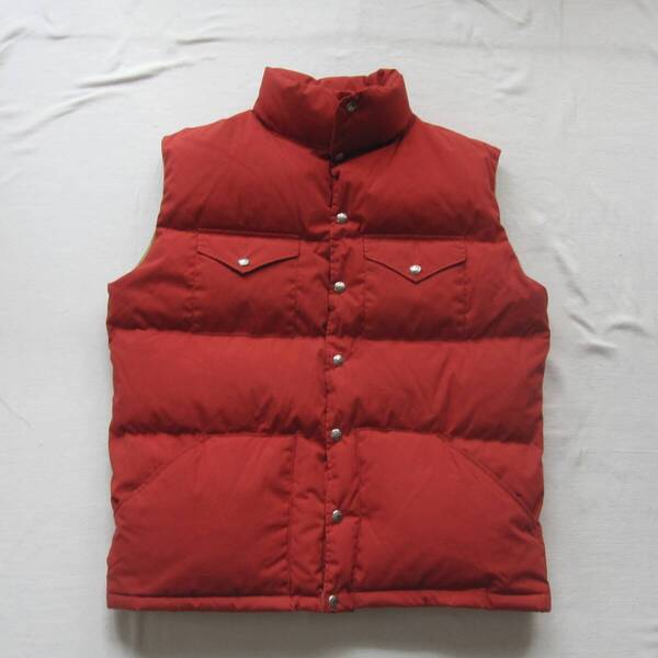 ☆ 70's ノースフェイス 茶タグ ダウンベスト (XL) ブリックオレンジ USA製 / vintage ビンテージ / ブルックスレンジ