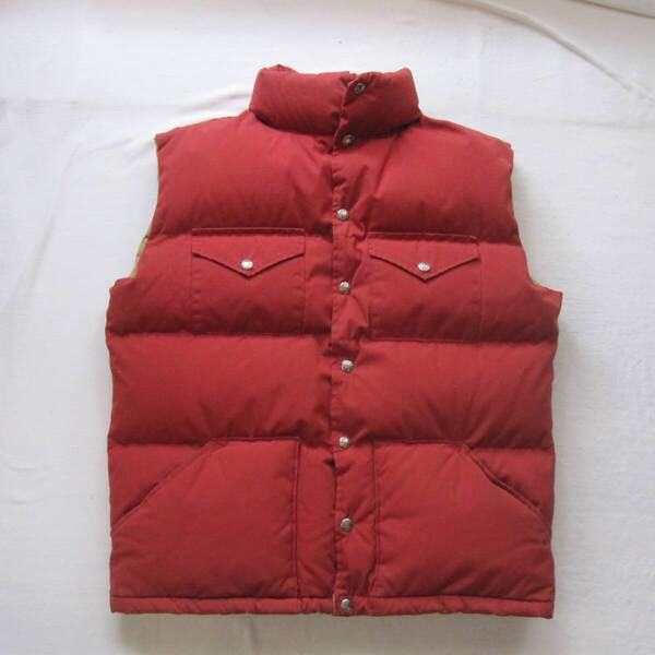 ☆ 70's ノースフェイス 茶タグ ダウンベスト (XL) ブリックオレンジ USA製 / vintage ビンテージ / ブルックスレンジ