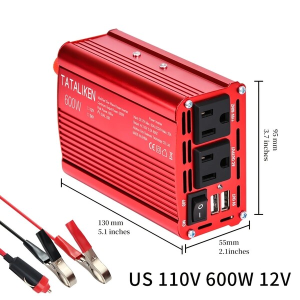 TATALIKEN DC12V→AC110V パワーインバーター 300W/600W USB2ポート