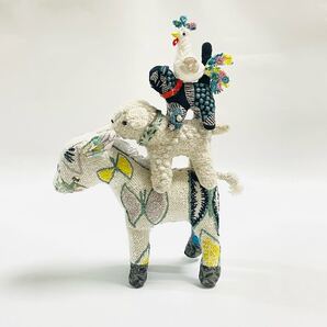 ミナペルホネン ぬいぐるみ ブレーメンの音楽隊 ロバ イヌ ネコ 鶏 絵本 スカイフラワー タンバリン ハンドメイド セット 絵本の世界