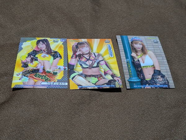 <うなぎひまわり(ウナギ・サヤカ)>BBM女子プロレスカード レギュラーカード3種セット