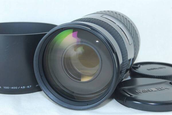 ★美品★Minolta ミノルタ AF APO TELE ZOOM 100-400mm F4.5-6.7 SONY ソニーAマウント フード付き♪