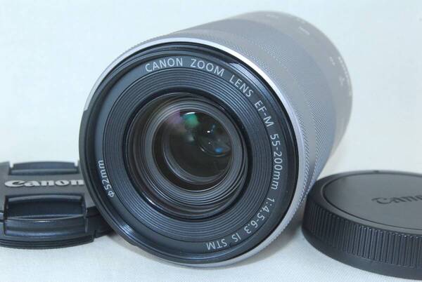 ★実用良品★Canon キャノン EF-M 55-200mm F4.5-6.3 IS STM シルバー♪
