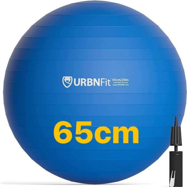 65cm ブルー URBNFit バランスボール スポーツ エクササイズ フィットネス トレーニング ピラティスボール 宅トレ