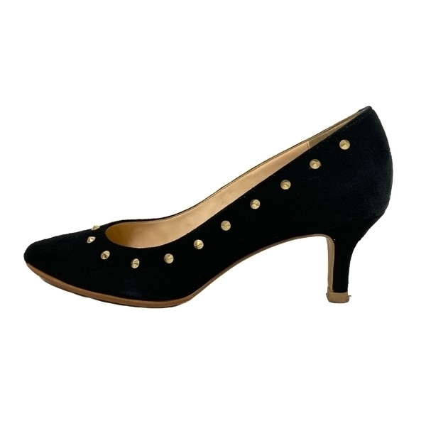 極美品★ダイアナ DIANA スタッズパンプス 21.5-22cm BLACK 黒 レディース スタッズ/アウトソール張替済 靴