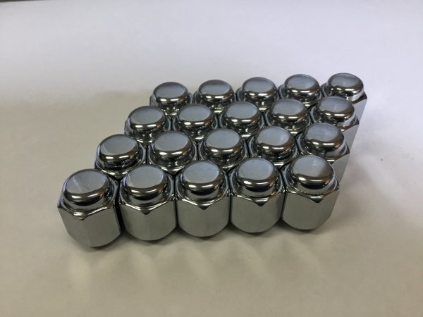 ◆ 三層クロームメッキ ◆ ニッサン車 (5H用) 袋ナット M12×P1.25-21HEX 20個