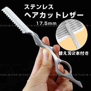 ヘアカット レザー 替え刃 2本付き カミソリ 安全剃刀 セルフカット 散髪 前髪 整え