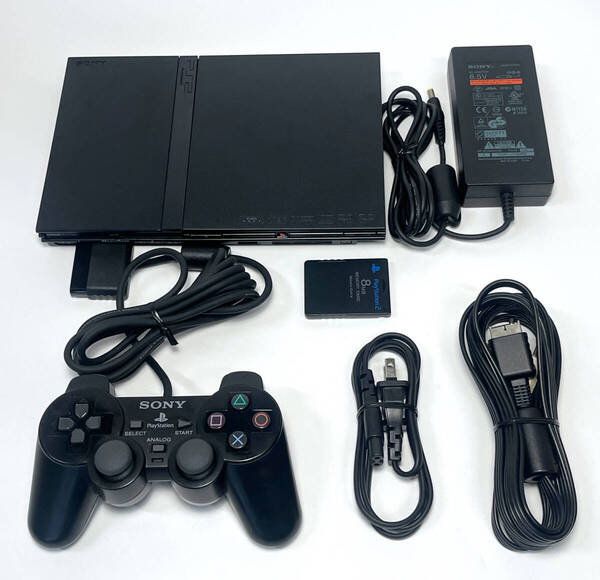 メンテナンス清掃 円周キズ対策 新品レンズ PS2 SCPH-70000 薄型 セット コントローラー メモリーカード 本体 PlayStation2 オーバーホール