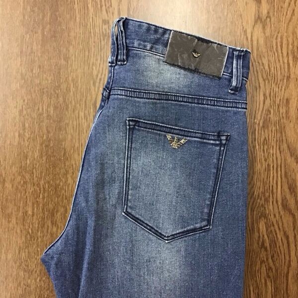 【GE015】ARMANI JEANS 色落ち加工 ジーンズ ジーパン デニムパンツ ストレッチ生地 メンズブランド古着 アルマーニジーンズ 送料無料