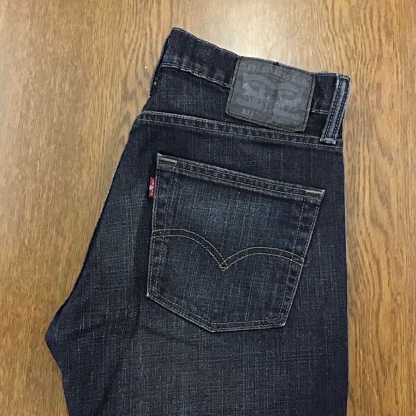 【GE034】Levi's 511 W31 L30 色落ち加工 ジーンズ ジーパン デニムパンツ ストレッチ生地 メンズブランド古着 リーバイス511 送料無料