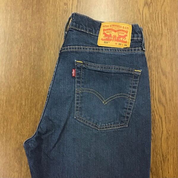 【GE044】Levi's 514 W32 L34 色落ち加工 ジーンズ ジーパン デニムパンツ ストレッチ生地 メンズブランド古着 リーバイス514 送料無料