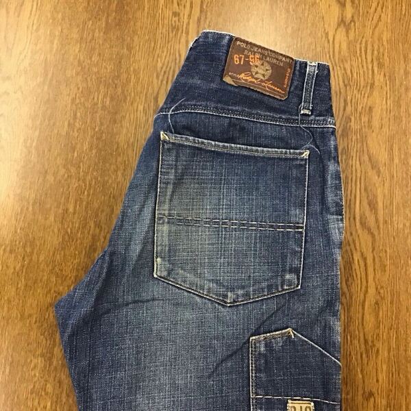 【GE083】POLO JEANS COMPANY RALPH LAUREN W29 L32 色落ち加工 ジーンズ ジーパン デニムパンツ ブランド古着 ラルフローレン 送料無料