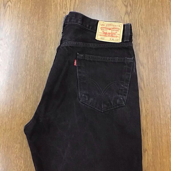 【GE092】Levi's 505 W36 L32 ブラック ジーンズ ジーパン デニムパンツ メンズブランド古着 リーバイス505 送料無料
