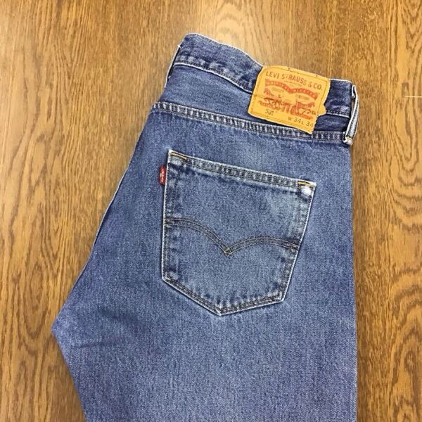【GE115】Levi's 501 W34 L34 定番ストレート ジーンズ ジーパン デニムパンツ メンズブランド古着 リーバイス501 送料無料