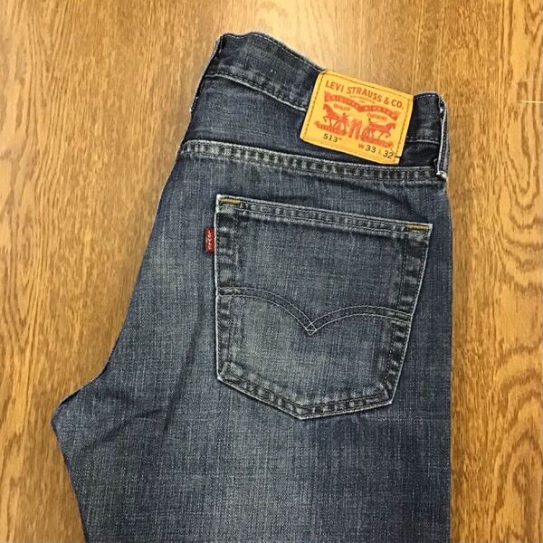 【GE121】Levi's 513 W33 L32 色落ち加工 ジーンズ ジーパン デニムパンツ メンズブランド古着 リーバイス513 送料無料