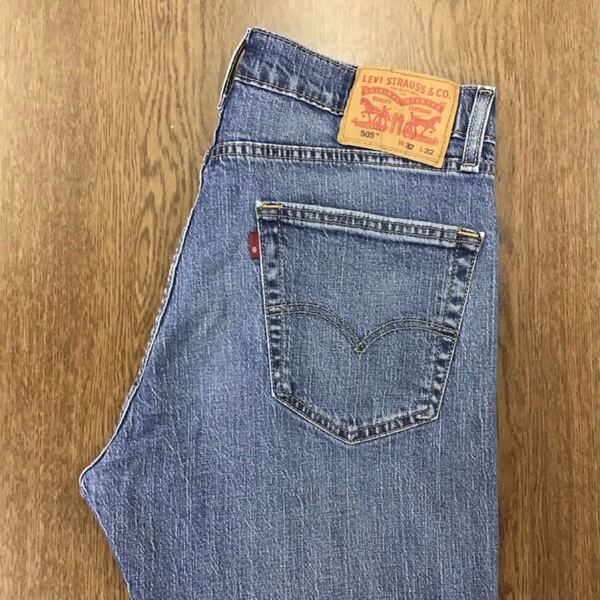 【GE131】Levi's 505 W32 L32 色落ち加工 ジーンズ ジーパン デニムパンツ ストレッチ生地 メンズブランド古着 リーバイス505 送料無料