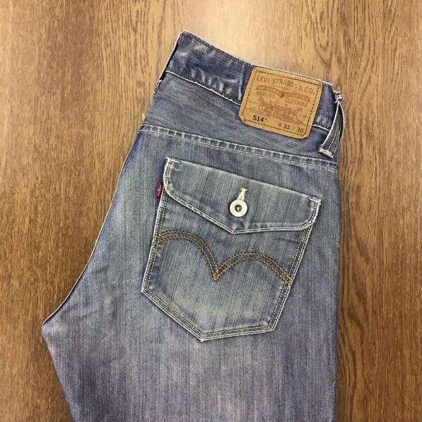 【GE132】Levi's 514 W33 L30 色落ち加工 ジーンズ ジーパン デニムパンツ メンズブランド古着 リーバイス514 送料無料