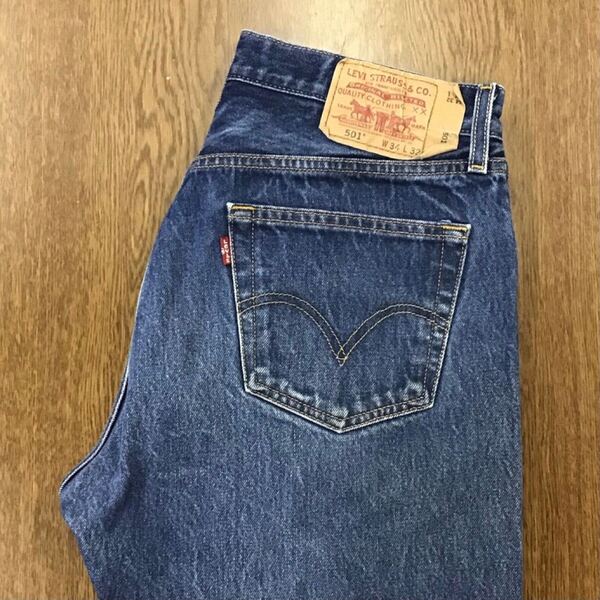 【GE139】Levi's 501 W34 L32 定番ストレート ジーンズ ジーパン デニムパンツ メンズブランド古着 リーバイス501 送料無料
