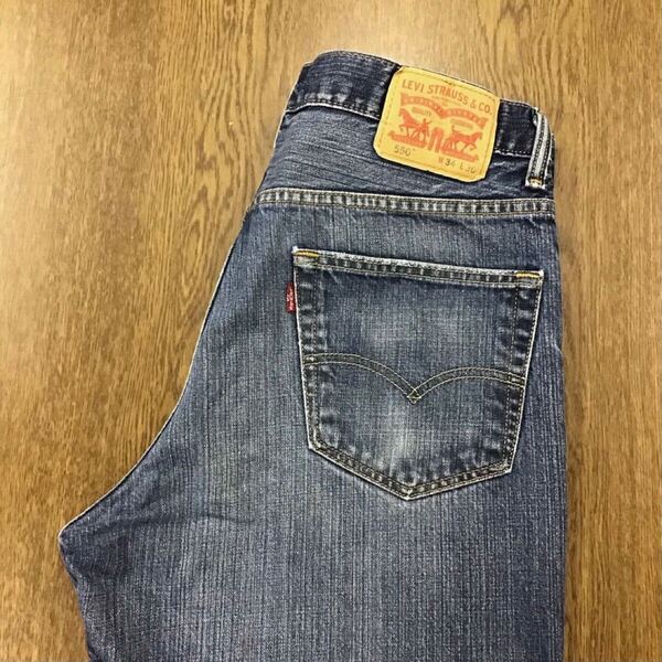【GE152】Levi's 550 W34 L30 色落ち加工 ジーンズ ジーパン デニムパンツ メンズブランド古着 リーバイス550 送料無料