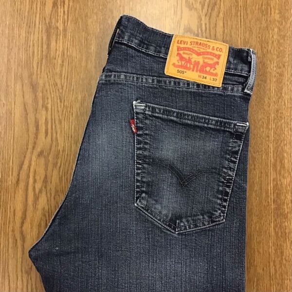 【GE170】Levi's 505 W34 L32 色落ち加工 ジーンズ ジーパン デニムパンツ ストレッチ生地 メンズブランド古着 リーバイス505 送料無料
