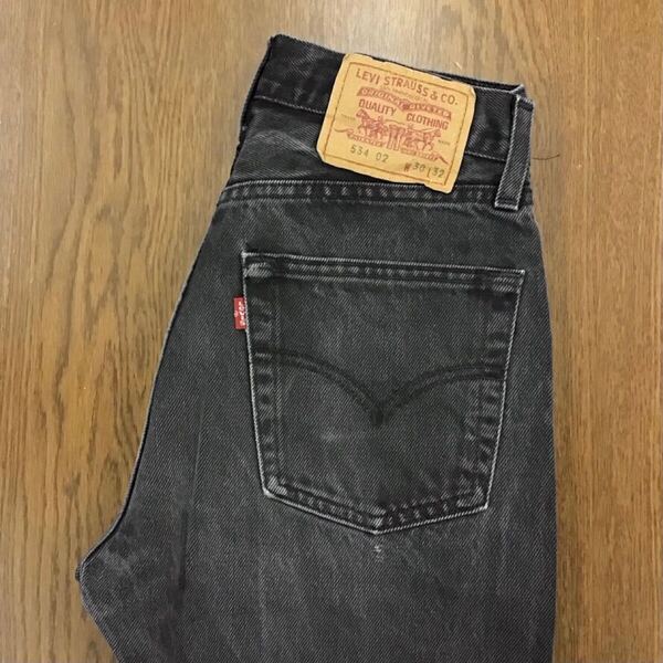 【GE174】Levi's 534 02 W30 L32 ブラック ジーンズ ジーパン デニムパンツ メンズブランド古着 リーバイス534 02 送料無料