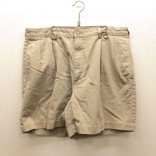 【GE209】POLO RALPH LAUREN W36 ツータック チノハーフパンツ ベージュ ブランド古着 ポロ ラルフローレン ショートパンツ 送料無料