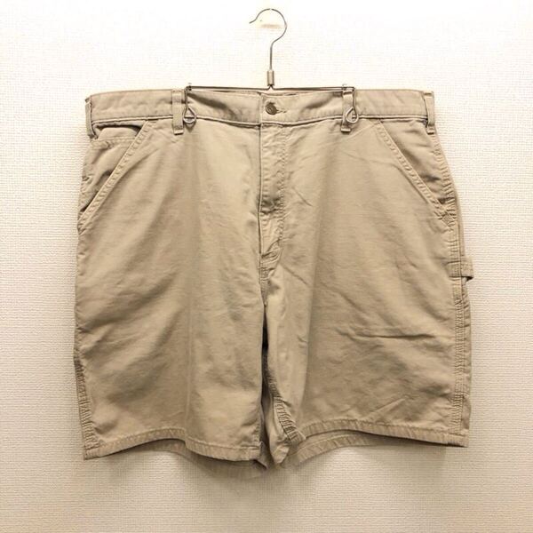 【GE212】Carhartt W38 ペインターハーフパンツ ベージュ メンズブランド古着 カーハート ショートパンツ 送料無料