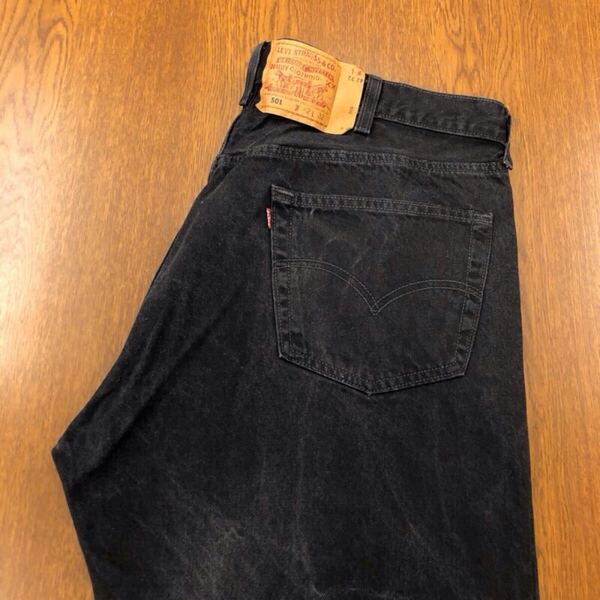 【GE229】USA製 Levi's 501 W42 L32 大きいサイズ ビッグサイズ ブラック ジーンズ デニムパンツ ブランド古着 リーバイス501 送料無料