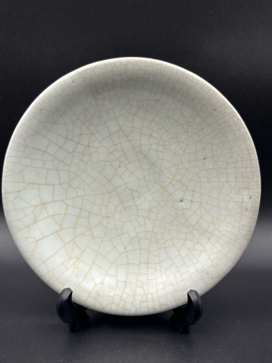 ⭕️美品 鈴木三成 青瓷大皿 青磁皿 青磁鉢 白磁 皿 骨董品 古