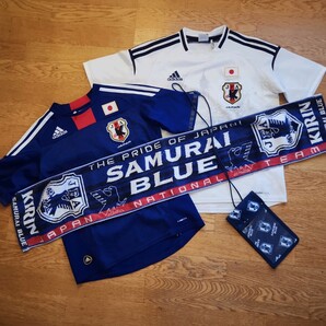サッカー日本代表ユニフォームadidas★ジュニア150160タオルマフラー今治製★チケットホルダー4点セット★レプリカオーセンティック