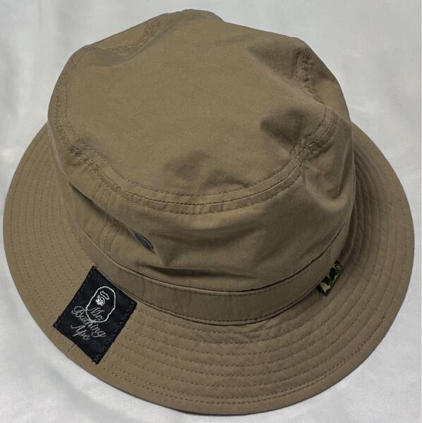 A BATHING APE アベイシングエイプ バケットハット 帽子 ハット ベージュ系 サファリハット コットン ナイロン CORDURA コーデュラ