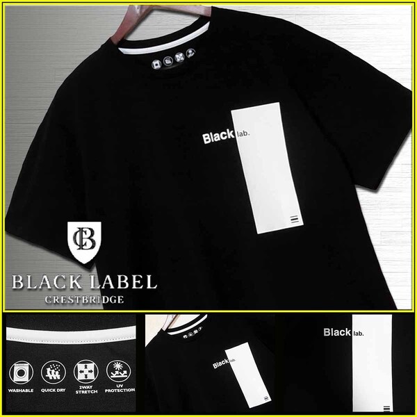 極上美品!大人気L~LL!BLACK lab. オーバーサイズ Tシャツ BIGプリント▼ブラックレーベルクレストブリッジ CRESTBRIDGE バーバリー