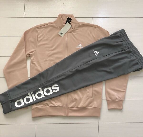 ☆新品アディダスadidas☆リニアロゴ 裏トリコット トラック上下セットアップ【L】☆