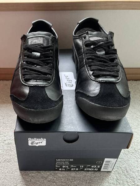 オニツカタイガー Onitsuka Tiger MEXICO66 レザー スニーカー ブラック 27.5㎝