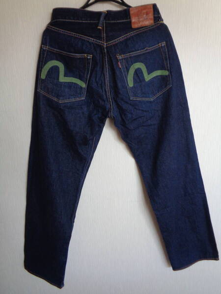 極上 濃紺 美品 EVISU エヴィス No2 2001 刺繍 カゴメ セルビッチ インディゴ デニム パンツ 501XX 革パッチ モデル ☆ No1 大戦