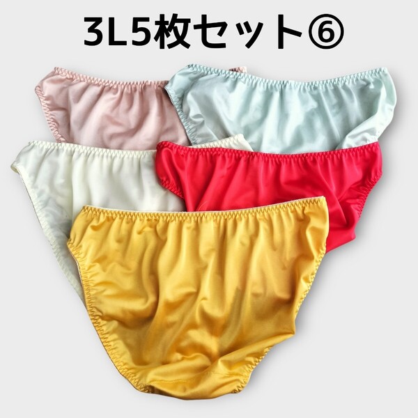 3Lショーツ5枚セット⑥ レディース パンツ ヒップ102cm〜110cm 新品未使用 トリコットショーツ 大きめ 大判