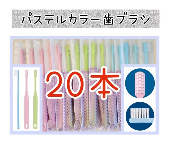 【新品未使用】3色歯科医院専用歯ブラシ20本 大人用歯ブラシ
