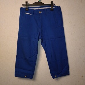 ☆R.NEWBOLD アールニューボルド クロップドパンツ Мサイズ ブルー 青 七分丈 ショーツ