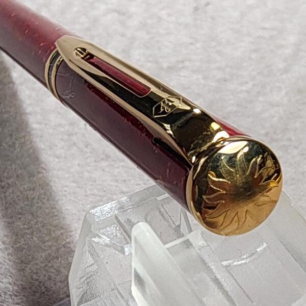 美品 WATERMAN ボールペン レッドマーブル 名入り 061Y5