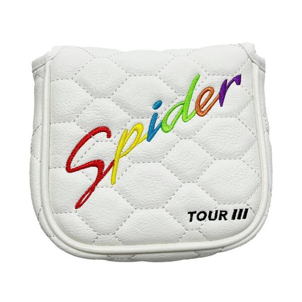 ゴルフ ヘッドカバー 新デザイン パターカバー マレット オデッセイ2ボール テーラーメイド スパイダーパター 対応 マグネット式 Spider白