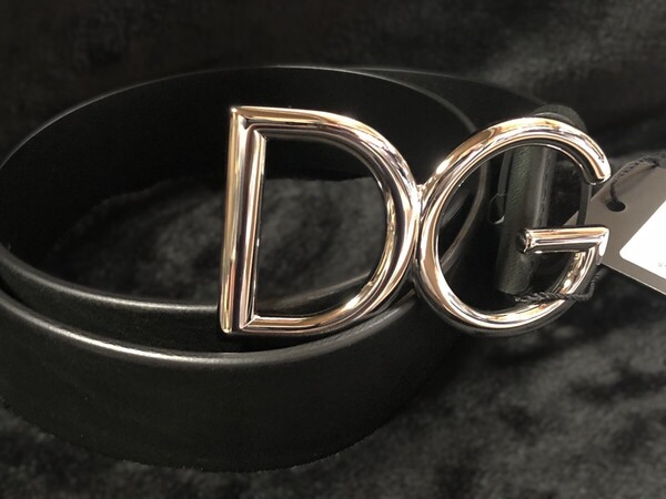 DOLCE&GABBANA D&G ドルチェ&ガッバーナ ドルガバ メンズ ベルト イタリア製 /ブラック シルバー ラウンド