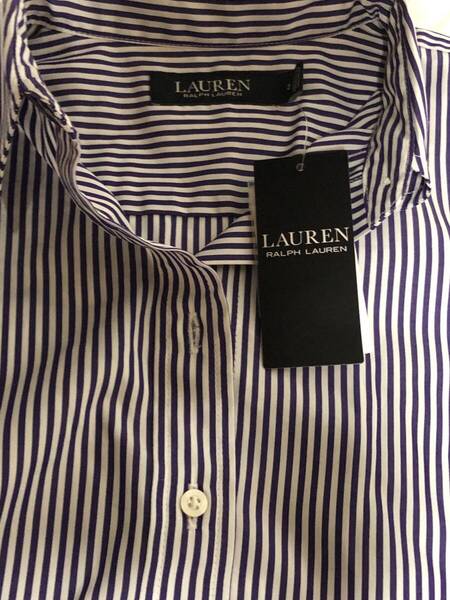 ラルフローレン レディース 長袖シャツ ストライプ /サイズ2 100% COTTON