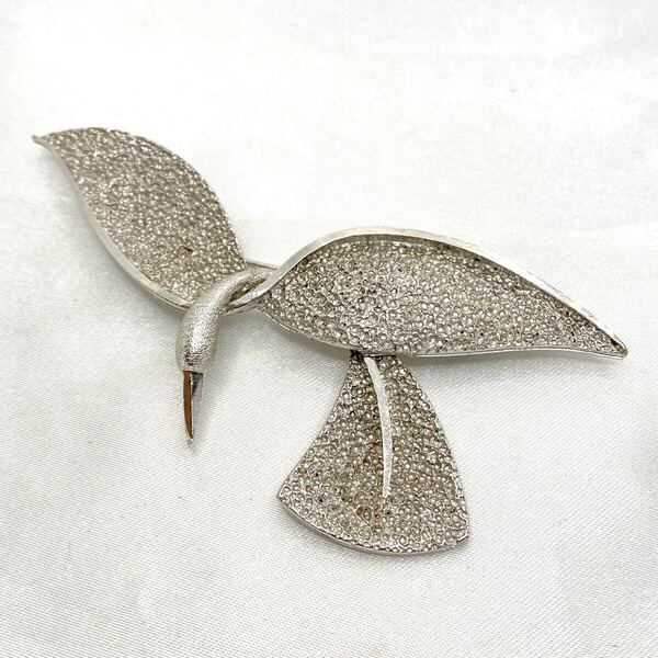 ヴィンテージ 鳥 ブローチ シルバー カラー vintage アンティーク レトロ アクセサリー 1475刻印 装飾品