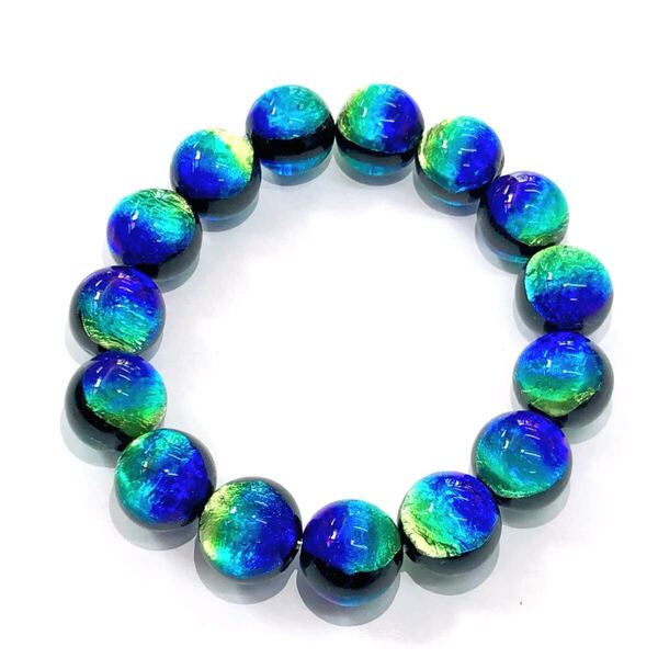 ケラママリン 14mm ブレスレット 蓄光 ホタルガラス 沖縄慶良間諸島