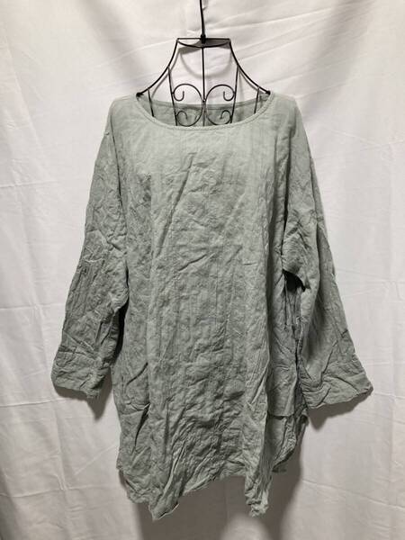 sensounico センソユニコ 芽風 MEFU メイフ トップス 古着 レディース チュニック 長袖 春 夏 40 綿100 MO-5-187